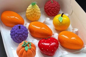 حلوى المولاج الواقعية شكل فاكهة الشوكولاتة