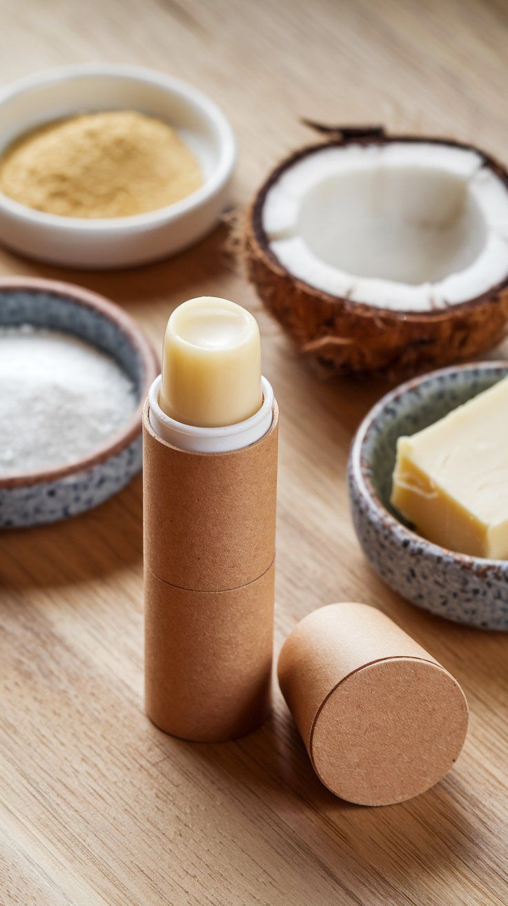 تعلمي كيفية تحضير بلسم شفاه طبيعي منزلي بتركيبة متجانسة من شمع العسل وزبدة الشيا والزيوت لترطيب وحماية شفاهك بسه