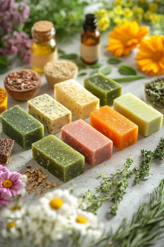 صابون شفاف ملون بزيوت طبيعية مع عطر ثابت.