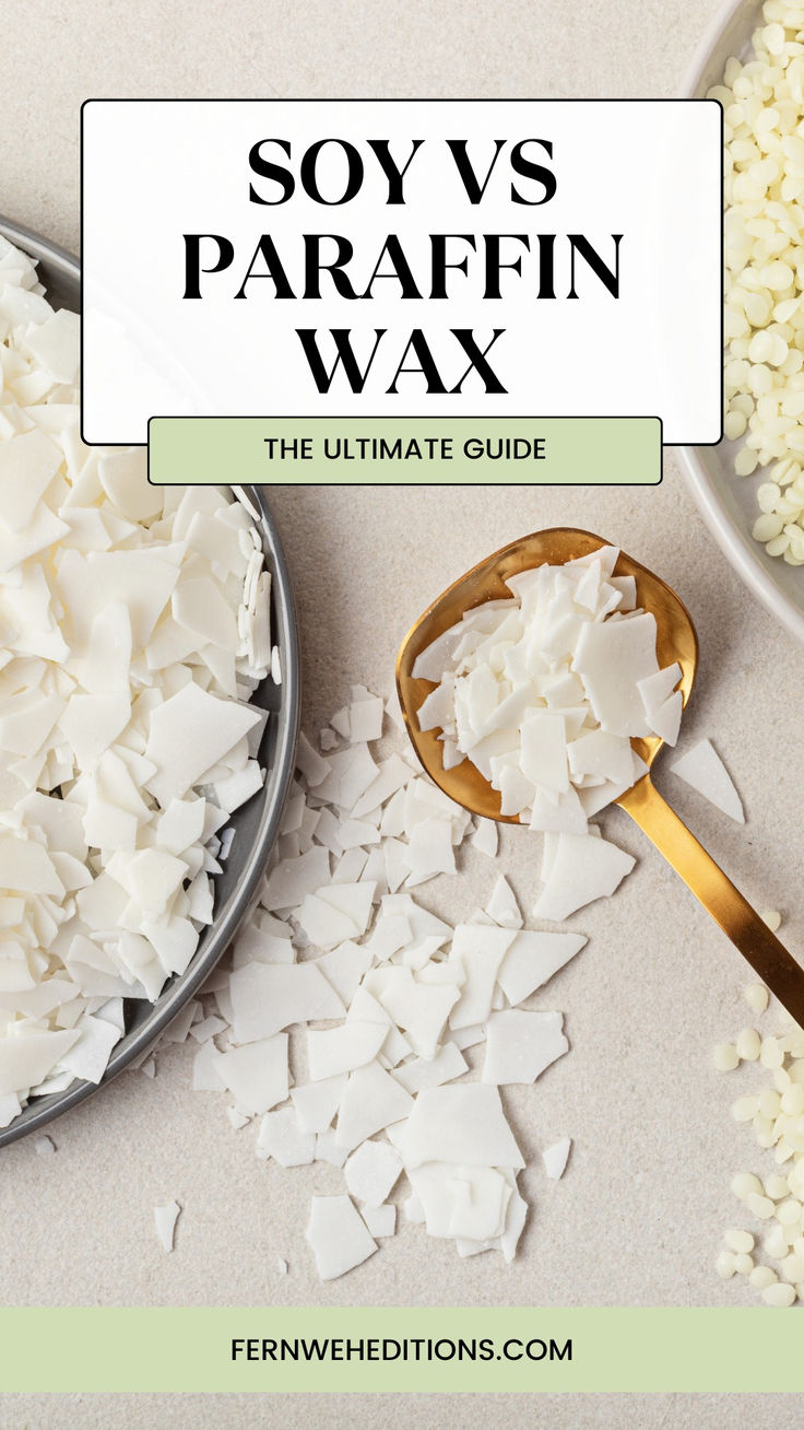 صورة لشمع الصويا الطبيعي والشموع المصنوعة منه.