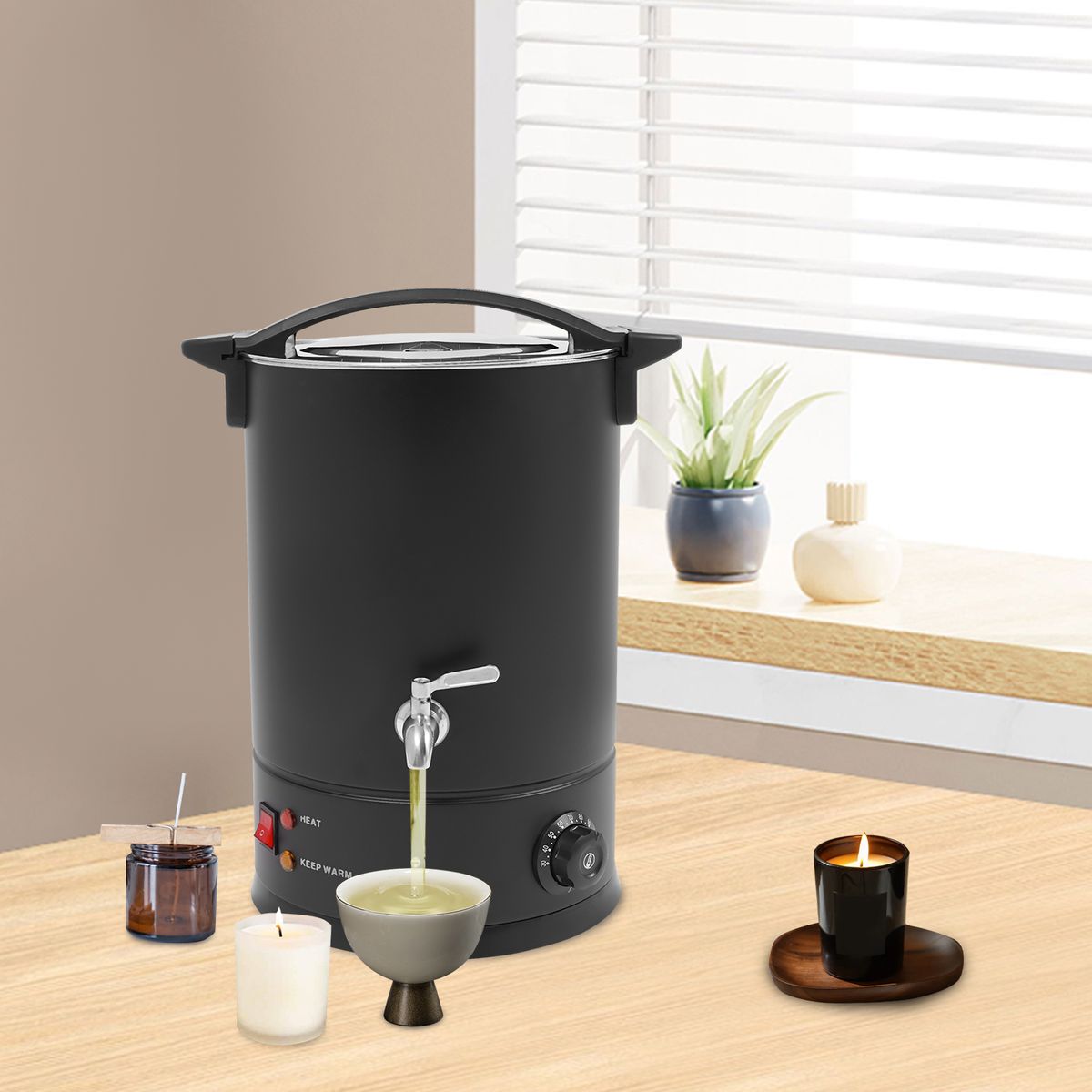 إذابة الشموع والزبدات بطريقة آمنة تضمن جودة عالية في مستحضرات التجميل بدون تلف أو فقدان خصائص المواد الفعالة.